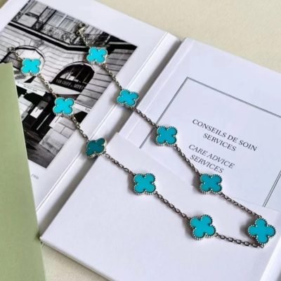 绿松石四叶草十花项链主图