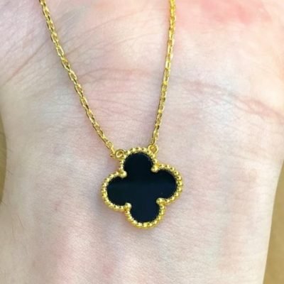 黑玛瑙四叶草单花项链主图